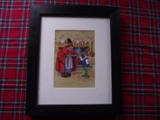 Original Watercolour Book Illustration - Mother Goose & Her Son Jack - By Hacker Ca. 1930's