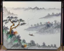 Ink Stone Pine Oil Painting Art Works