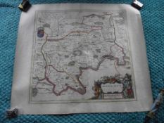 17th Cent. Map - Middle-Sexia - German Text To Reverse - Atlas Maior - Johannes Blaeu - Circa 166...
