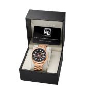 Swan & Edgar Hand Assembled Cockpit Automatic rose black Watch - Free Delivery & 5 Year Warranty