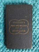 Stanford's Road and Railway Map of Scotland - 1858 - 24 Panels Laid On Linen.