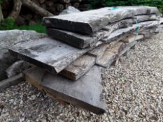 6x Hardwood Air Dried Sawn English Waney Edge / Live Edge Oak Boards / Planks