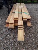 44x Hardwood Machined Grooved African Opepe Timber Decking Boards