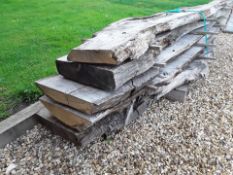 5x Hardwood Air Dried Sawn Waney Edge / Live Edge English Oak Slabs