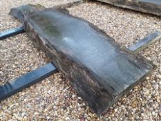 1 x Large Hardwood Waney Edge / Live Edge English Oak Slab / Table Top