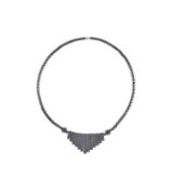 New! Hematite Necklace in Silver Tone