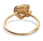 New! Diamond Knot Ring with Earrings in 14k Gold Overlay Sterling Silver