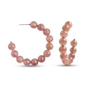 New! Quartz and White Austrian Crystal Necklace & Strawberry Quartz Earrings