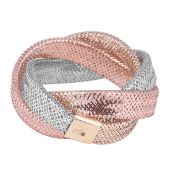 New! Maestro Collection - 9K Tricolour Gold Stretchable Mesh Ring
