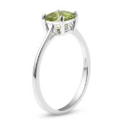 New! 3 Piece Set - Hebei Peridot Solitaire Ring, Pendant and Stud Earrings
