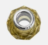 New! Charmes De Memoire Light Yellow Murano Style Glass Bead Bangle