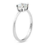 New! J Francis Sterling Silver Solitaire Ring Made with SWAROVSKI ZIRCONIA