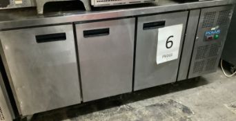 Polar 3 Door Undercounter Fridge