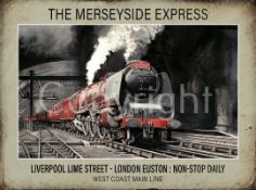 Merseyside Express Departing Liverpool Lime St To London Euston Metal Wall Art
