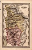 Tribes of Gad & Reuben Antique Detailed Biblical William IV Map.