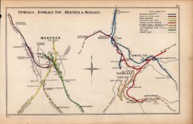 Merthyr Dowlais Top & Morlais Wales Antique Railway Diagram-63.