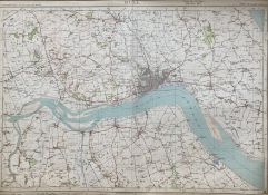 Hull City 1924 Cloth Backed Vintage Engineering Working Map.