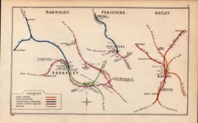 Barnsley Penistone Batley Yorkshire Antique Railway Diagram-3.`