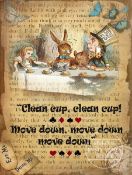 Alice in Wonderland Clean Cup Clean Cup Quote Designed Large Metal Wall Art