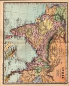 India & Adjacent Countries Antique Detailed Coloured Map.
