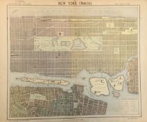 New York Manhattan & Central Park Districts Letts 1883 Antique Map.