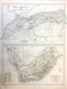 Antique 1885 Victorian Coloured Map of Egypt & NW & Southern Africa.