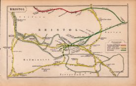 Bristol, Clifton, Bedminster, Marsh Antique Detailed Railway Diagram-9.