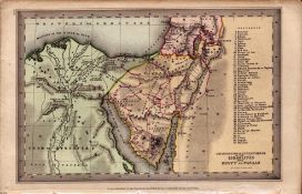 Israelites the Journey Egypt to Cannan Antique Biblical William IV Map.