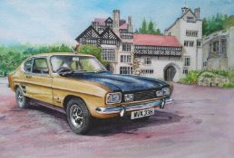Ford Capri Classic Icon Nostalgic British Car Large Metal Wall Art