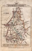 Dorsetshire John Cary’s 1792 Antique Coloured Engraved Map.