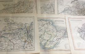 Collection of 17 Antique Steel Engraved Victorian Maps 1850 Thomas Dugdale.
