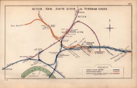 Acton Kew Hammersmith London Antique Railway Diagram-102.