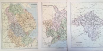 Collection of 23 Antique Coloured Victorian Maps By JHF Brabner.