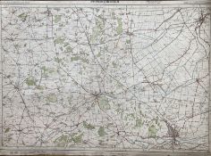 Peterborough Cloth Backed Antique 1921 Engineering Working Map.