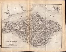 Isle Of Wight Detailed Georgian King George IV Antique Map.