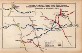 Banbury, Northampton, Stratford On Avon, Towcester, Antique Railway Diagram-2.