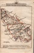 Northamptonshire John Cary’s 1792 Antique Coloured Engraved Map.