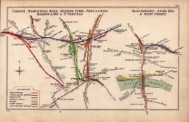Camden Kings Cross Blackfriars London Antique Railway Diagram-84