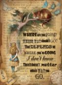 Alice In Wonderland The Cheshire Cat Quote Designed Large Metal Wall Art