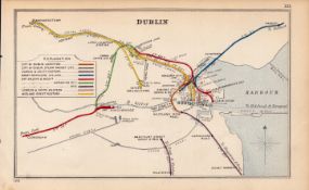Dublin Ireland Liffey North Wall Harbour Ireland Antique Railway Diagram-121.