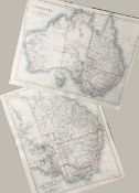 Antique Coloured Detailed Map Australia & New South Wales.