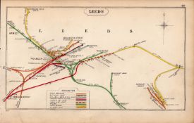 Leeds Armley Holbeck Hunslet Yorkshire Antique Railway Diagram-40.