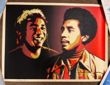 Shepard Fairey(B 1970-)Shepard Fairey & Smokey Robinson (Red), 2009, screenprint in colours with...