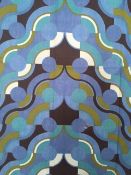 Heals (1972) RARE, Wall Hanging screen-print Fabric by Peter Perritt, in vibrant colours, 1972