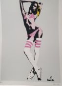 Bambi (b 1990-) ‘I'm Too Hot For My Burka’ Grey Edition GrafSpray Stencil Art With COA, 2013