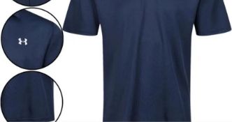 Mens Breathable Under Armour Polo Shirt Navy Size XL