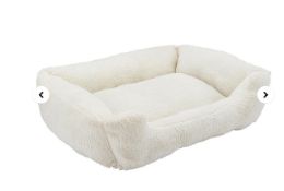NEW CUDDLE FLEECE LUXURY CREAM DOG BED