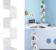 Zig Zag Wall Corner Shelf Unit Wall Mounted Wood Shelving Bookcase Storage Display Organizer