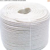 6mm x 220M COIL 3-STRAND NYLON ROPE RRP £68.39