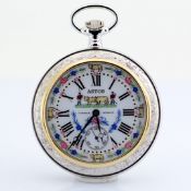 Astor / Enamel Decorated Manual Winding Pocket Watch - Unisex Steel Pocket Watch